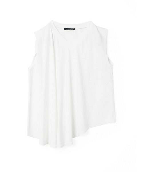 mizuiro ind / ミズイロインド カットソー | mizuiro ind Vネックアシンメトリーノースリーブプルオーバー | 詳細1