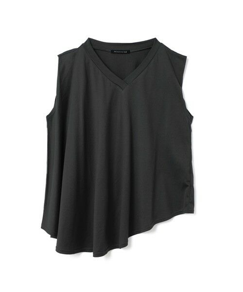 mizuiro ind/ミズイロインド mizuiro ind Vネックアシンメトリーノースリーブプルオーバー ブラック(color99) FREE mizuiro ind/ミズイロインド mizuiro ind Vネックアシンメトリーノースリーブプルオーバー ブラック(color99) FREE