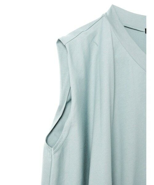 mizuiro ind / ミズイロインド カットソー | mizuiro ind Vネックアシンメトリーノースリーブプルオーバー | 詳細12
