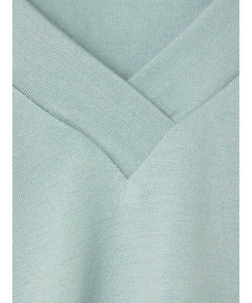 mizuiro ind / ミズイロインド カットソー | mizuiro ind Vネックアシンメトリーノースリーブプルオーバー | 詳細10