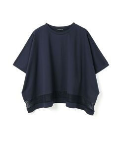 ミズイロインド mizuiro indフリーサイズ カットソー 美品　ネイビー セール】 mizuiro ind ドレープスリーブT （カットソー