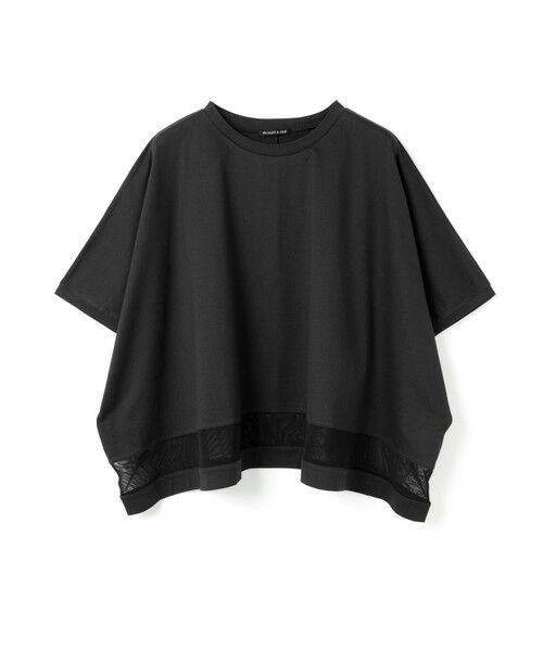 [美品]mizuiro ind カットソー ブラック フリーサイズ セール】 mizuiro ind メッシュロングスリーブワイドT