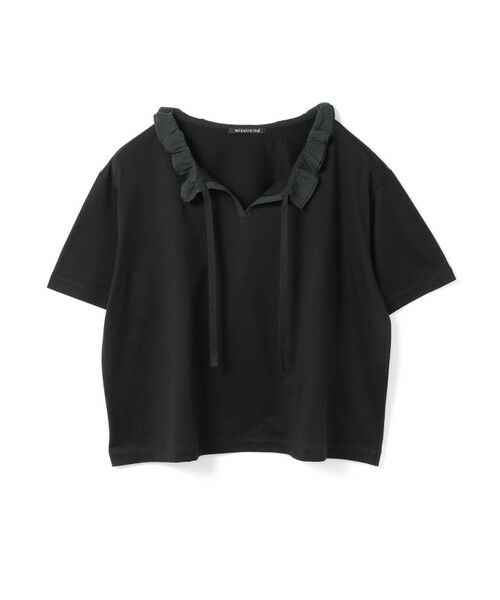 mizuiro ind/ミズイロインド mizuiro ind フリル襟プルオーバー ブラック(color99) FREE mizuiro ind/ミズイロインド mizuiro ind フリル襟プルオーバー ブラック(color99) FREE