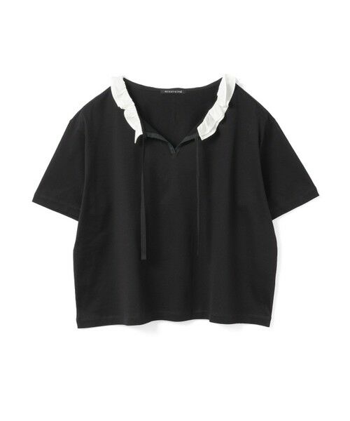 mizuiro ind/ミズイロインド mizuiro ind フリル襟プルオーバー ブラック×オフホワイトA(color99A) FREE mizuiro ind/ミズイロインド mizuiro ind フリル襟プルオーバー ブラック×オフホワイトA(color99A) FREE