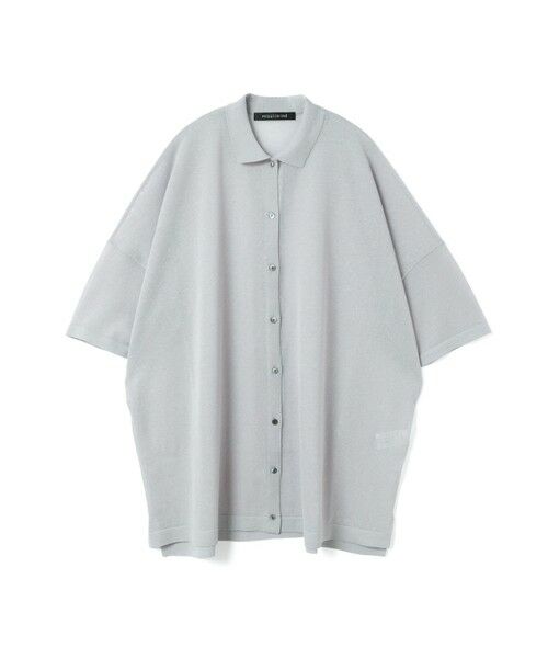 mizuiro ind/ミズイロインド mizuiro ind ワイドニットシャツ ライトグレー(color90) FREE mizuiro ind/ミズイロインド mizuiro ind ワイドニットシャツ ライトグレー(color90) FREE