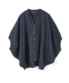 mizuiro ind / ミズイロインド シャツ・ブラウス | mizuiro ind リネンスタンドカラーコクーンシャツ