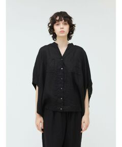 mizuiro ind / ミズイロインド シャツ・ブラウス | mizuiro ind リネンスタンドカラーコクーンシャツ