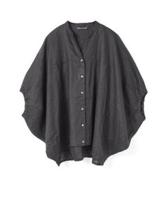 mizuiro ind / ミズイロインド シャツ・ブラウス | mizuiro ind リネンスタンドカラーコクーンシャツ