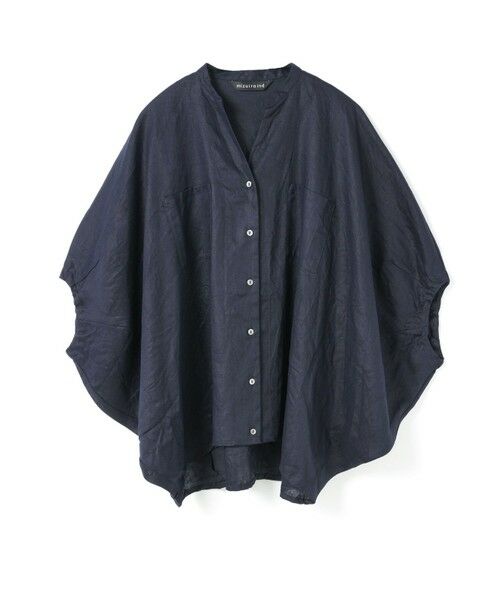mizuiro ind リネンスタンドカラーコクーンシャツ （シャツ