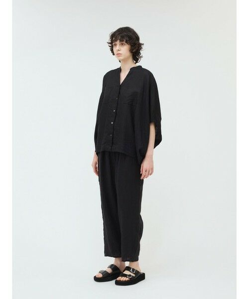 mizuiro ind / ミズイロインド シャツ・ブラウス | mizuiro ind リネンスタンドカラーコクーンシャツ | 詳細16