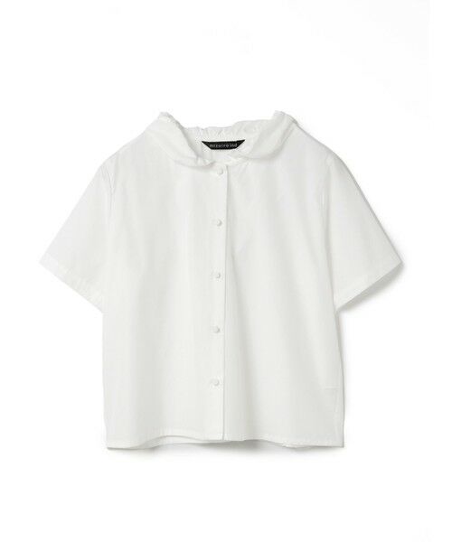 mizuiro ind/ミズイロインド mizuiro ind ギャザーカラーハーフスリーブシャツ オフホワイト(color11) FREE mizuiro ind/ミズイロインド mizuiro ind ギャザーカラーハーフスリーブシャツ オフホワイト(color11) FREE