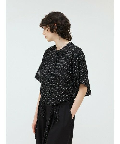 mizuiroind カットソー mizuiro ind/ミズイロインド] メッシュミックス ワイドTシャツ