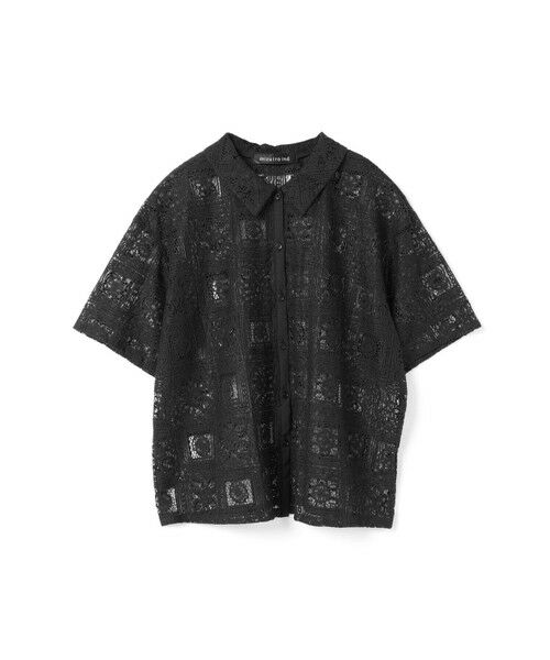 【mizuiro ind】変形アシンメトリーブラウス レース ブラック 美品✨ミズイロインド 変形アシンメトリーブラウス レース