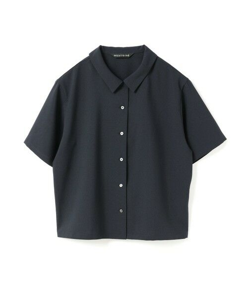 mizuiro ind/ミズイロインド mizuiro ind ポプリンハーフスリーブシャツ ネイビー(color77) FREE mizuiro ind/ミズイロインド mizuiro ind ポプリンハーフスリーブシャツ ネイビー(color77) FREE