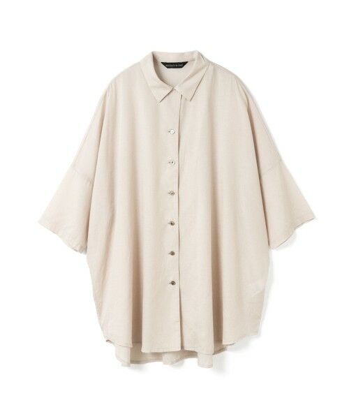 mizuiro ind/ミズイロインド mizuiro ind ハーフスリーブワイドチュニックシャツ ベージュ(color20) FREE mizuiro ind/ミズイロインド mizuiro ind ハーフスリーブワイドチュニックシャツ ベージュ(color20) FREE