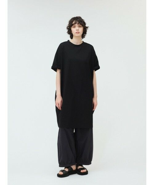 mizuiro ind/ミズイロインド mizuiro ind ロールアップスリーブワンピース ブラック(color99) FREE mizuiro ind/ミズイロインド mizuiro ind ロールアップスリーブワンピース ブラック(color99) FREE