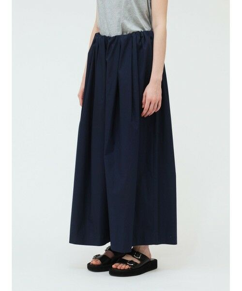 ミズイロインド　ワイドパンツ　綿　黒　スカンツ　日本製　大きめ　ゆったりギャザー ミズイロインド ワイドパンツ 綿 黒 スカンツ 日本製 大きめ