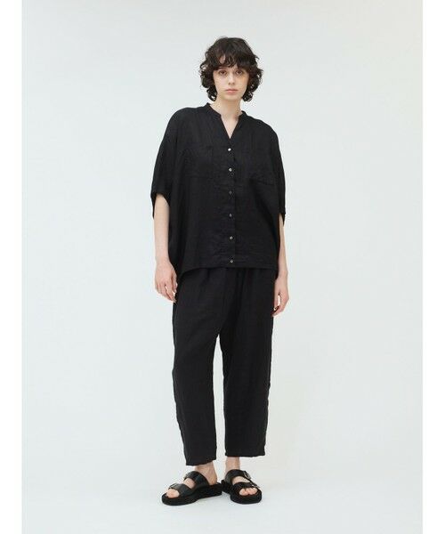 mizuiro ind コットンリネン イージー サルエルパンツ ネイビー 2 mizuiro ind コットンリネン イージー サルエルパンツ ネイビー