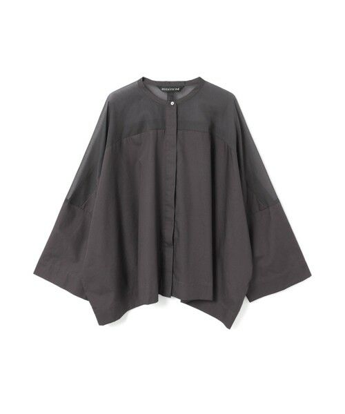 mizuiro ind/ミズイロインド mizuiro ind スタンドカラーシアーシャツ ダークグレー(color92) FREE mizuiro ind/ミズイロインド mizuiro ind スタンドカラーシアーシャツ ダークグレー(color92) FREE