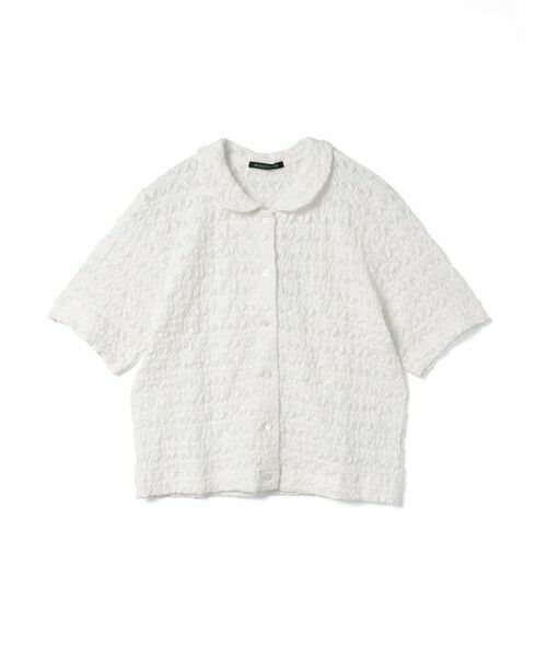 セール】 mizuiro ind ストレッチレースラウンドカラーシャツ