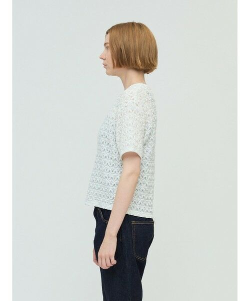 セール】 mizuiro ind ストレッチレースクルーネックTシャツ