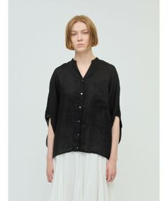mizuiro ind / ミズイロインド シャツ・ブラウス | mizuiro ind リネンスタンドカラーコクーンシャツ