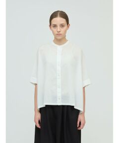 mizuiro ind / ミズイロインド シャツ・ブラウス | mizuiro ind リネンスタンドカラーワイドシャツ