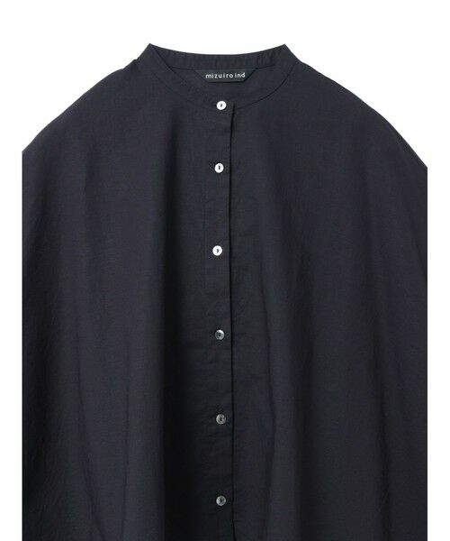 mizuiro ind リネンスタンドカラーワイドシャツ （シャツ