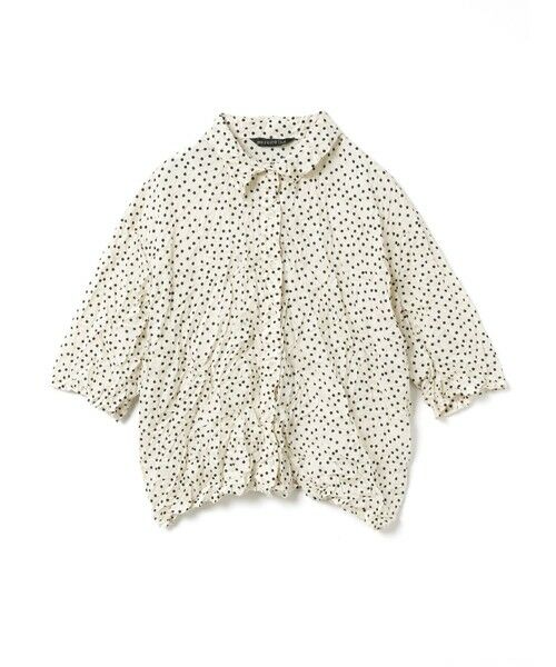 mizuiro ind/ミズイロインド mizuiro ind ドットプリントキャッチワッシャーシャツ オフホワイト(color11) FREE mizuiro ind/ミズイロインド mizuiro ind ドットプリントキャッチワッシャーシャツ オフホワイト(color11) FREE