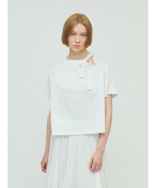セール】 mizuiro ind リボンカラーTシャツ （カットソー