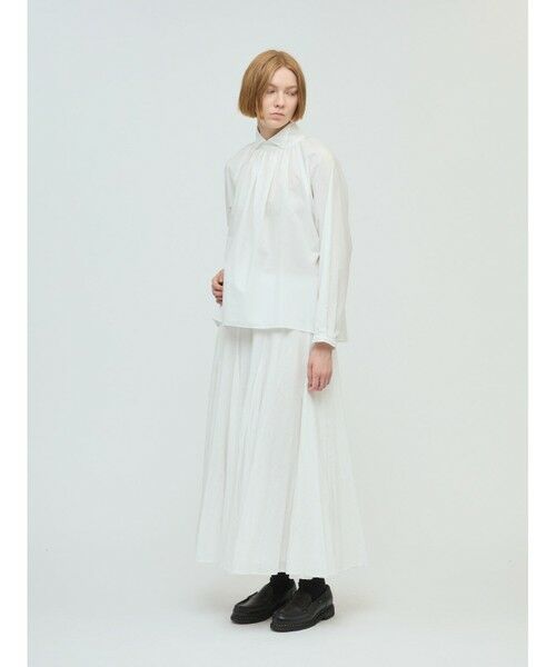 mizuiro ind / ミズイロインド シャツ・ブラウス | mizuiro ind スタンドシャツカラーギャザーシャツ | 詳細15