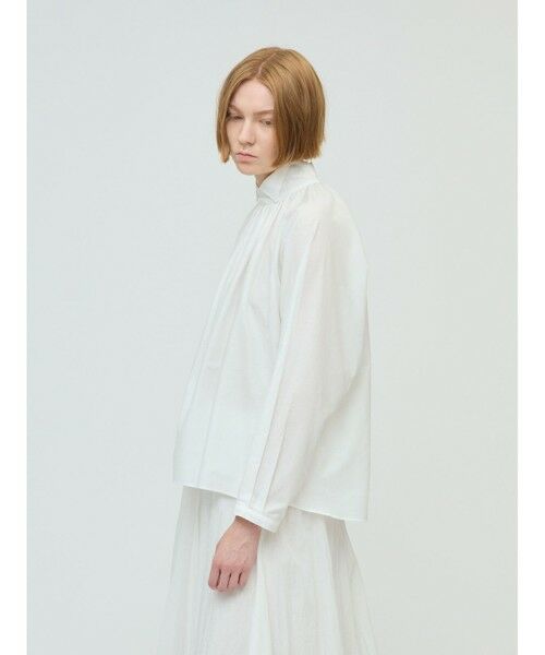mizuiro ind / ミズイロインド シャツ・ブラウス | mizuiro ind スタンドシャツカラーギャザーシャツ | 詳細12