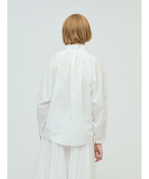mizuiro ind / ミズイロインド シャツ・ブラウス | mizuiro ind スタンドシャツカラーギャザーシャツ | 詳細13