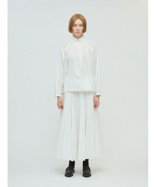 mizuiro ind / ミズイロインド シャツ・ブラウス | mizuiro ind スタンドシャツカラーギャザーシャツ | 詳細14