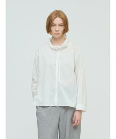 mizuiro ind / ミズイロインド シャツ・ブラウス | mizuiro ind ギャザースタンドカラーシャツ