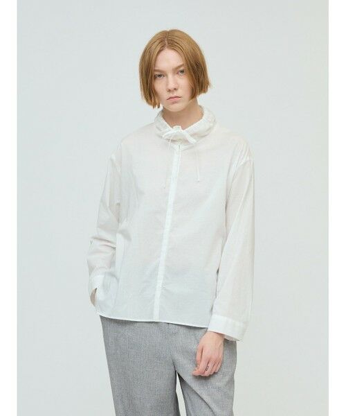 mizuiro ind / ミズイロインド シャツ・ブラウス | mizuiro ind ギャザースタンドカラーシャツ | 詳細15