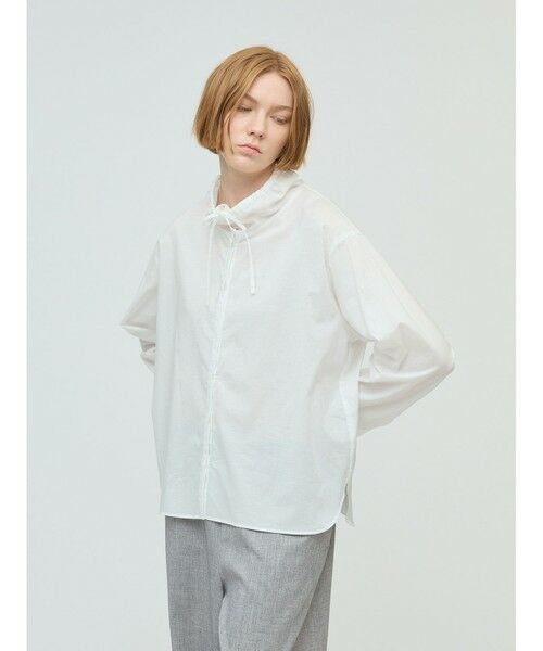 mizuiro ind / ミズイロインド シャツ・ブラウス | mizuiro ind ギャザースタンドカラーシャツ | 詳細16
