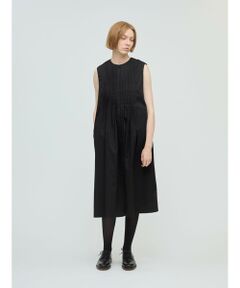 mizuiro ind / ミズイロインド ロング・マキシ丈ワンピース | mizuiro ind クルーネックピンタックワンピース