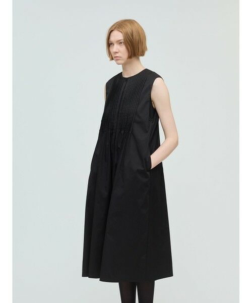 mizuiro ind / ミズイロインド ロング・マキシ丈ワンピース | mizuiro ind クルーネックピンタックワンピース | 詳細6