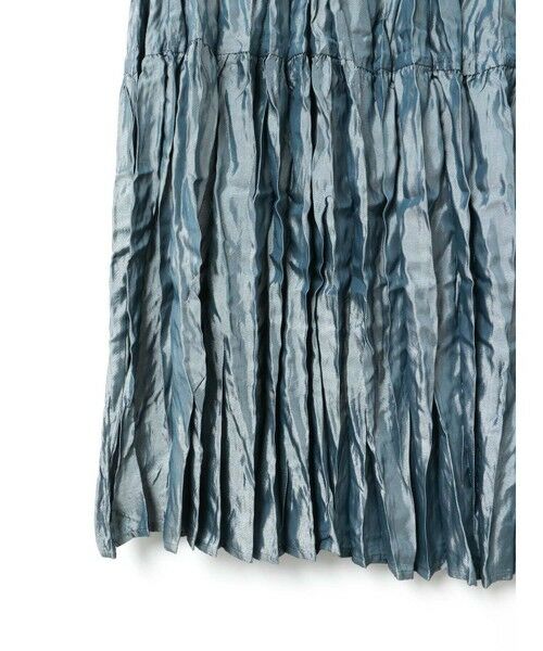 mizuiro ind / ミズイロインド ミニ・ひざ丈スカート | mizuiro ind サテンワッシャープリーツスカート | 詳細3