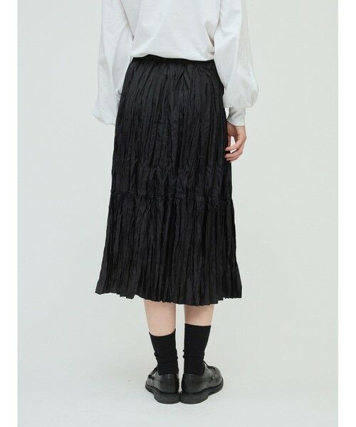 mizuiro ind / ミズイロインド ミニ・ひざ丈スカート | mizuiro ind サテンワッシャープリーツスカート | 詳細11