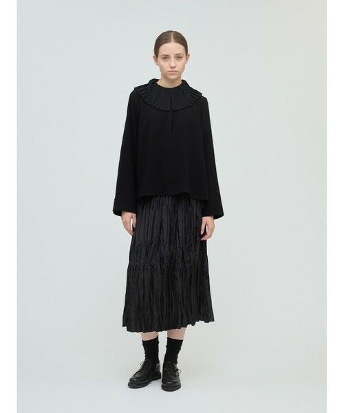 mizuiro ind / ミズイロインド ミニ・ひざ丈スカート | mizuiro ind サテンワッシャープリーツスカート | 詳細12