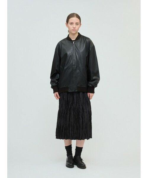 mizuiro ind / ミズイロインド ミニ・ひざ丈スカート | mizuiro ind サテンワッシャープリーツスカート | 詳細13