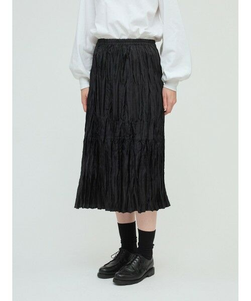 mizuiro ind / ミズイロインド ミニ・ひざ丈スカート | mizuiro ind サテンワッシャープリーツスカート | 詳細9