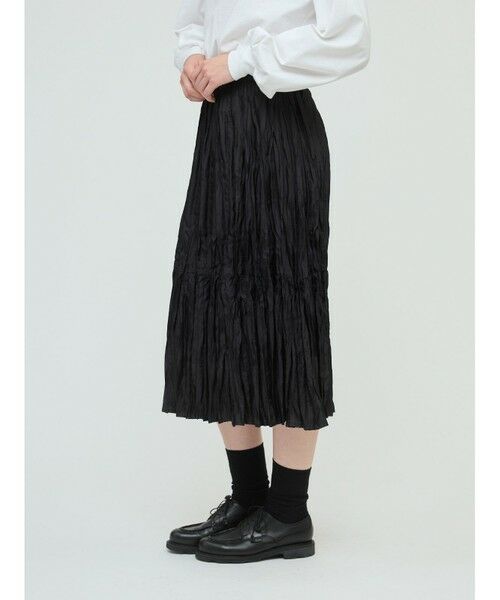 mizuiro ind / ミズイロインド ミニ・ひざ丈スカート | mizuiro ind サテンワッシャープリーツスカート | 詳細10