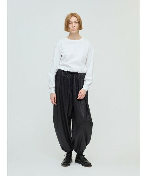 mizuiro ind / ミズイロインド その他パンツ | mizuiro ind グロッシードローストリングヘムイージーパンツ(ブラック(color99))