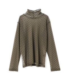 mizuiro ind / ミズイロインド カットソー | mizuiro ind メッシュドットハイネックプルオーバー