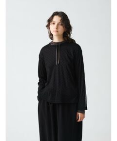 mizuiro ind / ミズイロインド シャツ・ブラウス | mizuiro ind メッシュドットクルーネックプルオーバー