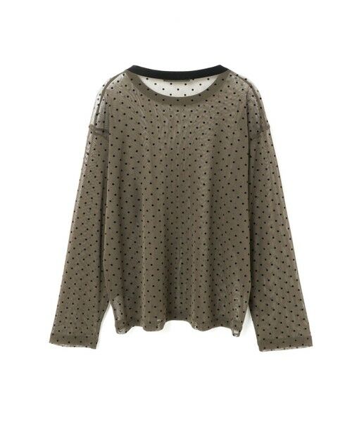 mizuiro ind メッシュドットクルーネックプルオーバー （シャツ