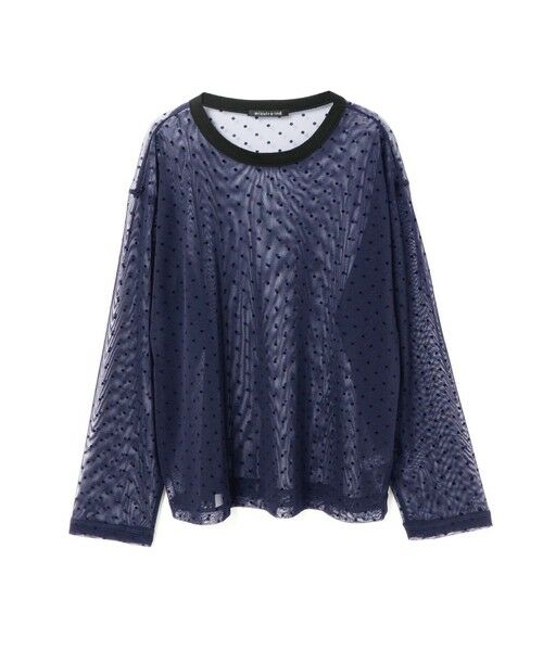 mizuiro ind メッシュドットクルーネックプルオーバー （シャツ